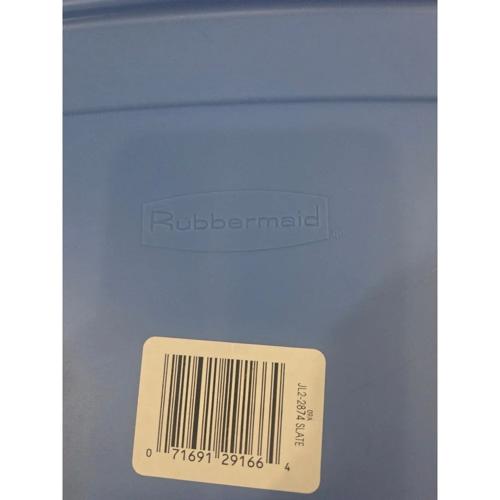 Vintage Rubbermaid 2874 Blue Easy Carry Plastic Vented Laundry Basket Handles